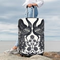 thumbnail image 7 of Hirioo Artistic Black White Peacocks for Elasticity Suitcase Cover (No luggage Included) Durable Luggage Protector Fits 18-32 Inch Luggage-Medium, 7 of 7