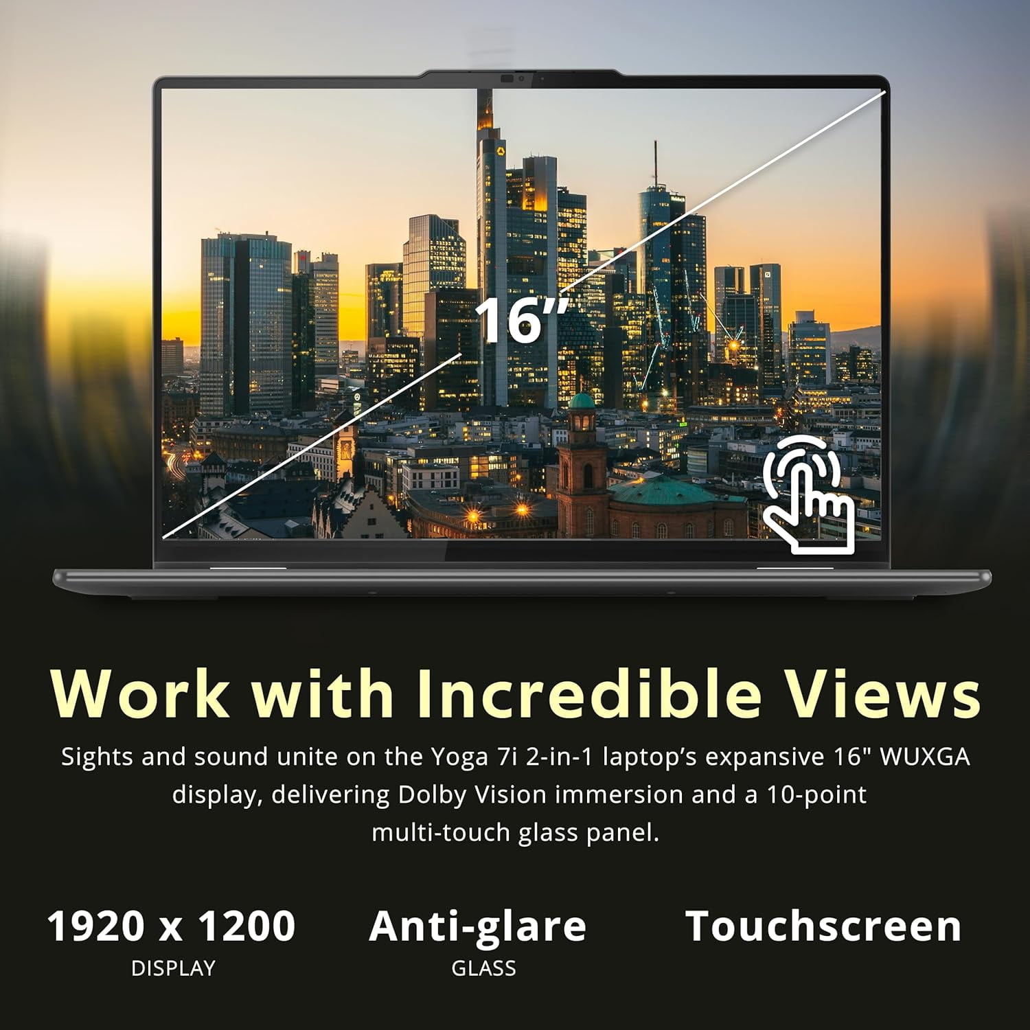 Lenovo Yoga 7i 2-in-1 16" 2K Touchscreen Laptop, Intel Ultra 7 155U, 16GB LPDDR5X, 2.28TB Storage(2TB SSD +288GB Docking Station Set), Backlit Keyboard, Fingerprint Reader, WiFi 6E, Win 11, Grey
