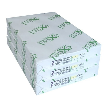 Excel One™ Carbonless 2-Part Reverse Paper (Canary/White), 11" x 17" (231584), 250 Sets Per Ream - Three (3) Reams (750 Sets)