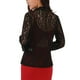 thumbnail image 3 of BLAZER DE LINO FLORAL PARA MUJER CON CUELLO DE SOLAPA Y UN BOTÓN, MANGA LARGA, CASUAL, TALLA XL, NEGRO, 3 of 6