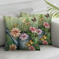 thumbnail image 3 of nygtbtfer Spring Gnomes Throw Pillow  Floral Leaves Truck Farmhouse Green Decorative Pillows Polyester Linen Cushion Cases for Couch Sofa Bed Home Decor Set of 2 White, 3 of 7