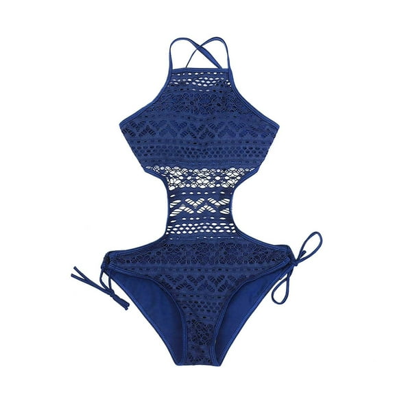 Vedolay Women'S Swimsuits Womens One Piece Swimsuit Elegant Inspired Vintage Pin up Monokinis Tummy Control Swimwear Shirred Bathing Suits,Blue M