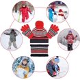 thumbnail image 5 of Juego de guantes de bufanda 3 en 1 para niños, guantes de bufanda de chapea de punto térmico de lana gruesa de invierno, para niños y niñas de 3 a 6 años, paquetes de gorro, bufanda y guantes (rojo) Rojo Verde, 5 of 5