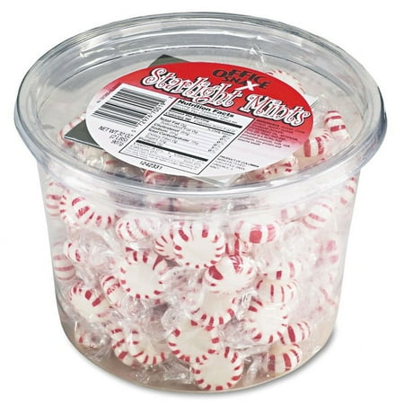 Office Snax Starlight Mints, Peppermint Hard Candy, Individual Wrapped, 2 lb Resealable Tub