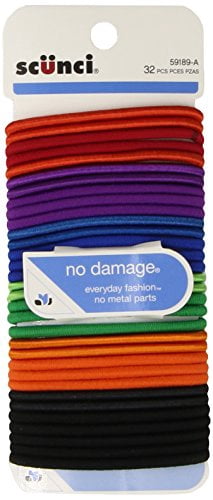 Scunci Effortless Beauty Large No-damage Carribean Elastics, 32 Count