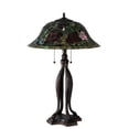 thumbnail image 4 of Meyda Tiffany 228817 30 Inch High Tiffany Rosebush Table Lamp   Mahogany Bronze Finish With Ruby/Pink/Green Glass, 4 of 5
