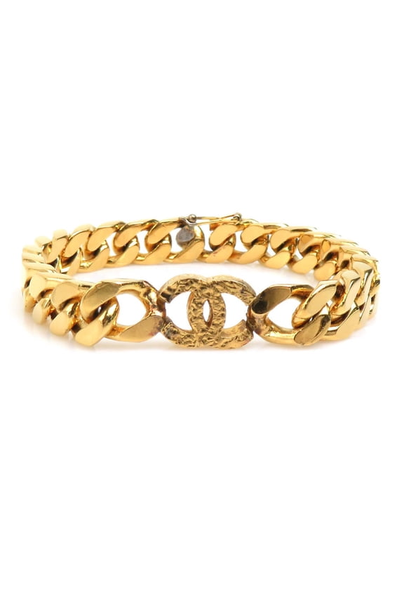 Pre-Owned CHANEL Coco Mark Metal Gold Bracelet for Women e60563g (Good)