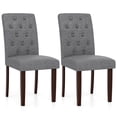 thumbnail image 1 of Gymax Wooden Dining Chair Set of 2 w/Rubber Wood Legs Padded Seat S Springs High  Back Gray, 1 of 8