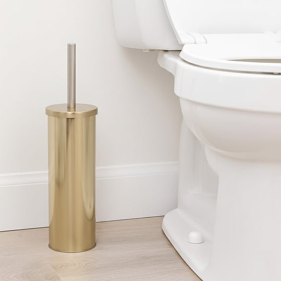 Modern Brushed Gold Toilet Bowl Brush Set with Stainless Steel Handle