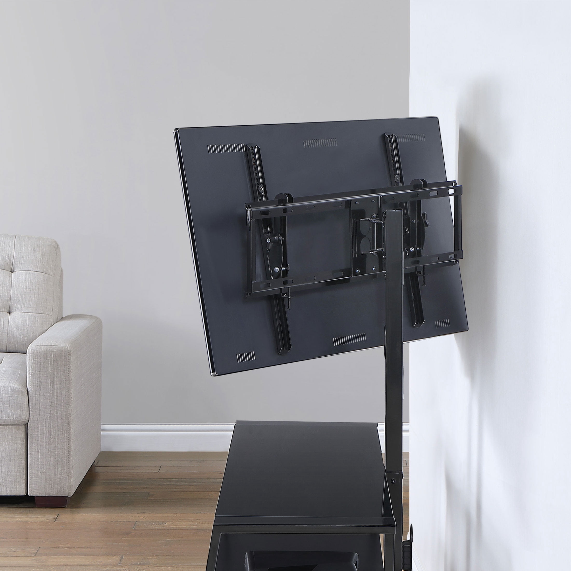 Whalen Zane 3-in-1 TV Stand for TVs up to 70 inch, Glassy Black Finish
