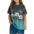 thumbnail image 2 of Spazoro Toddler Girls T-shirts, Crewneck Printed Casual Summer Short Sleeve Tops Tee Mint Green Size 7 T, 2 of 6