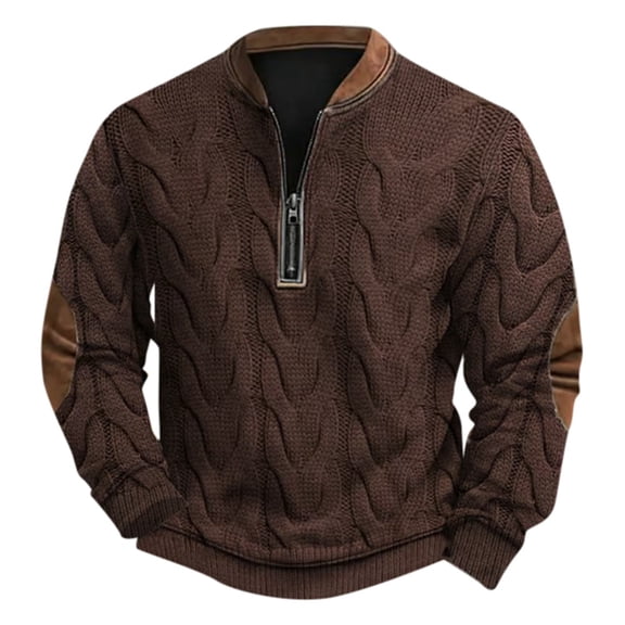 lnmuld Men's Sweatshirts 2025 Autumn/Winter Men's Fashion Large Size Casual 3D Digital Print Knitted Sweater Fabric Half Zip Round Neck Hoodie Size:2XL