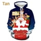 thumbnail image 2 of Sudadera con capucha con estampado 3D de Papá Noel y muñeco de nieve para hombre, sudadera informal holgada de manga larga con capucha y diseño de Feliz Navidad, 2 of 5