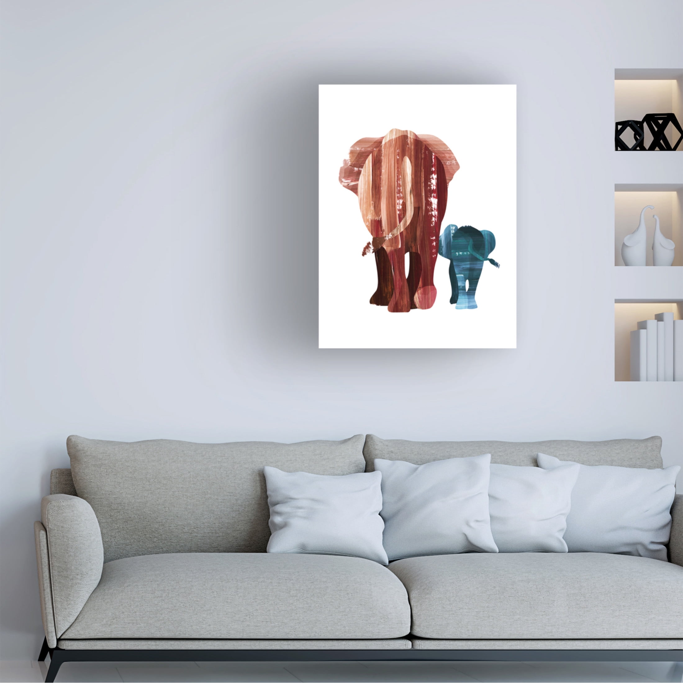 Trademark Fine Art Goed Blauw A Walk Together Canvas Wall Art