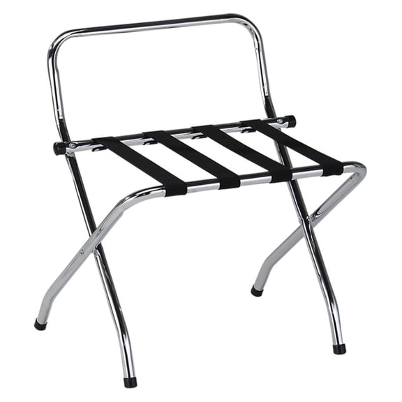 USTECH Single Shelf Metal Luggage Rack Nylon Straps Rubber feet High Back for Suitcases & Briefcases