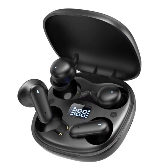 Wireless Earbuds 2 Pack, Bluetooth 5.4 Headphones with LED Display Charging Case, Waterproof Stereo Earphones, Works with phones, Tablets, Laptops