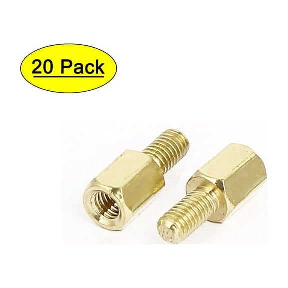 M3 Male/Female Thread Brass Hexagonal PCB Spacer Standoff Support 6mm 6mm 20pcs
