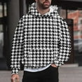 thumbnail image 2 of Crewneck Sweatshirts for Men Hooded Collar Hoodies Pullover Plaid Print White Xl, 2 of 3