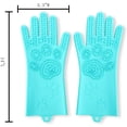 thumbnail image 4 of Guantes mágicos para el cuidado de mascotas, cepillo de champú para baño de perros y gatos, guantes de fregado de doble cara para mudar ER, 4 of 5