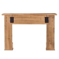 thumbnail image 4 of 55 Inch Wall Mount Wood Mantel Shelf, Intricate Molded Design Natural Brown- Saltoro Sherpi, 4 of 5