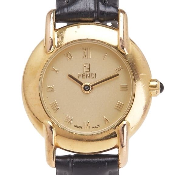 Pre-Owned Fendi Women's Watch with 410L Quartz Movement, Gold Dial, Stainless Steel... (Good)