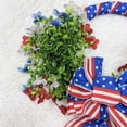 thumbnail image 7 of Fuebueo Patriotic Wreath for Front Door, 17.72 Inch Independence Day Decoration with Red White Blue Flowers and Large Bow, Artificial Americana Wreath for July 4th and Memorial Day, 7 of 7