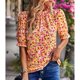 thumbnail image 1 of Blusa con cuello alto,Blusa de mujer con estampado floral y manga abullonada Blusa con estampado floral Salida de alta intensidad, 1 of 6