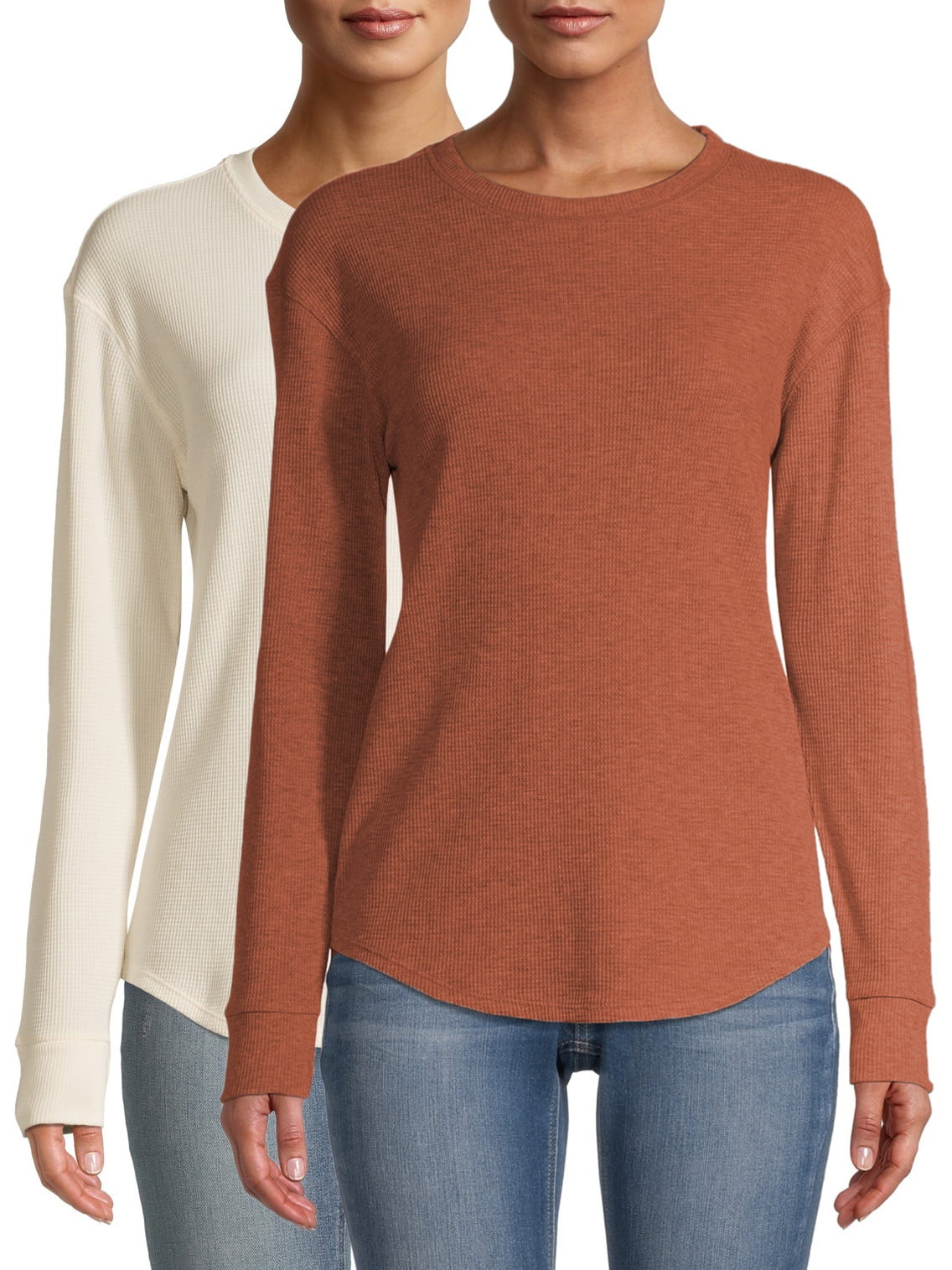 Time and Tru Women's Thermal TShirt, 2Pack