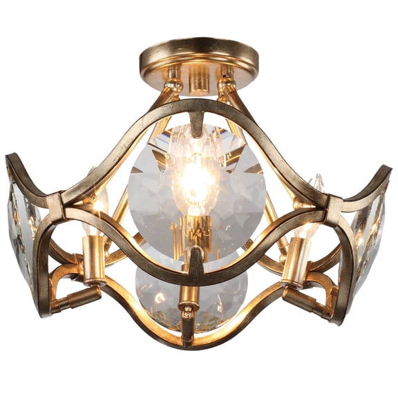 QUI-7624-DT-Crystorama Lighting-Quincy - Four Light Flush Mount In Classic Style - 16 Inches Wide By 11.5 Inches High