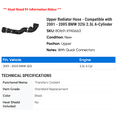 thumbnail image 2 of Upper Radiator Hose - Compatible with 2001 - 2005 BMW 325i 2.5L 6-Cylinder 2002 2003 2004, 2 of 2