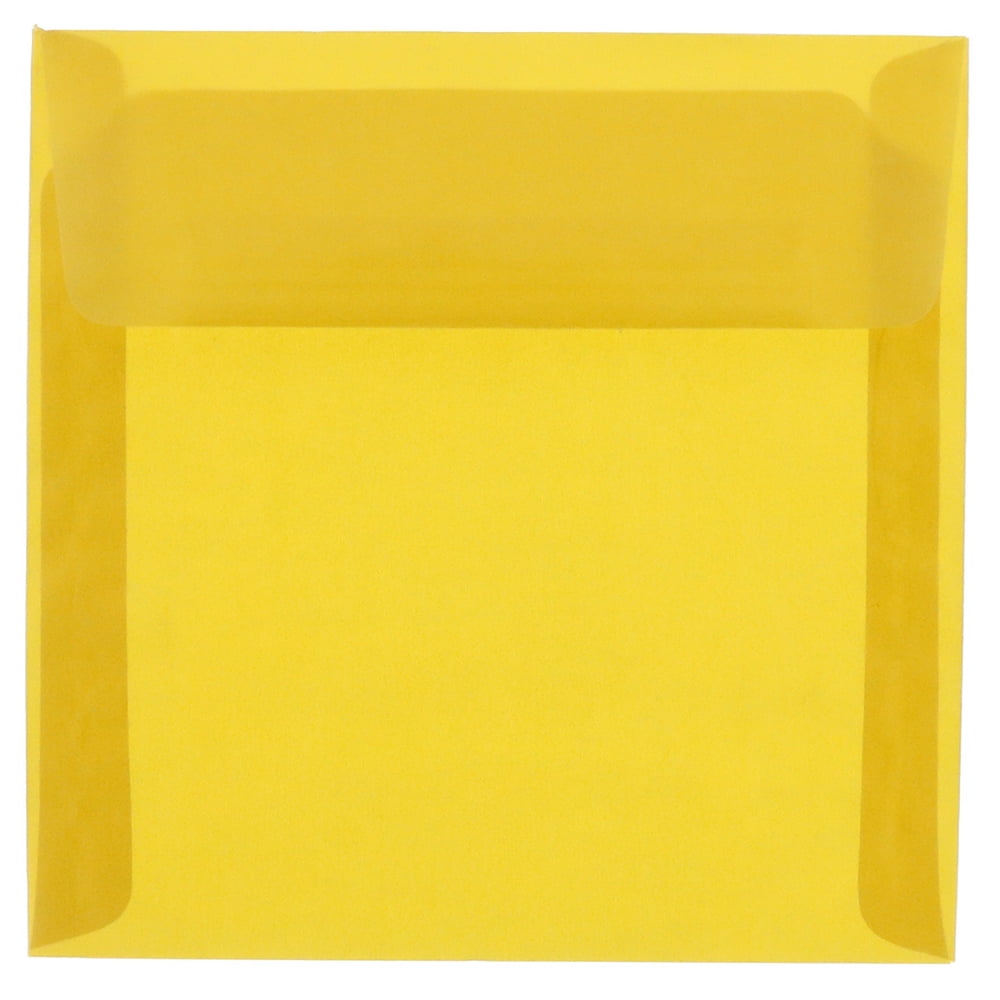 8.5 x 8.5 Square (8 1/2 x 8 1/2) Gold Translucent Vellum Envelope