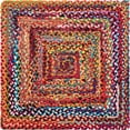 thumbnail image 2 of Indian Handmade Braided Multi Cotton Rectangular Area Rug, Home Décor Rug, Multi Cotton Rug, Multi Cotton Rug for Bedroom, Dining Room, living room, Doormat Rug Size - 5' Square (150 cm x 150 cm), 2 of 5