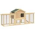 thumbnail image 1 of PawHut Chicken Coop, Wooden Large Rabbit Hutch with Nesting Box, Run, Ramp, 1 of 10