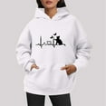 thumbnail image 2 of WILLBEST Sudadera con Capucha para Mujer, Estilo Otoño-Invierno, Holgada, Tallas Grandes, con Estampado de Letras y Cordón Ajustable Grande, 2 of 6