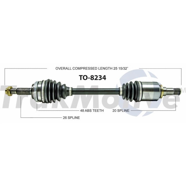 TrakMotive CV Axle Shaft TO-8234 Premium; OEM Replacement