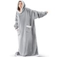 thumbnail image 1 of Manta de franela superlarga con mangas para hombre y mujer, Sudadera con capucha de invierno, jersey de lana gigante, 1 of 4