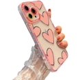 thumbnail image 1 of INS Style Love Heart Clear Phone case for iPhone 13 Pro Max 6.7 inches 5g Cute Side Small Pattern Compatible for Women Girls Soft Silicone Shockproof Cover Bumper, 1 of 5