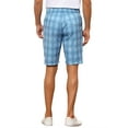thumbnail image 3 of INSPIRE CHIC Men's Shorts Plaid Pattern Straight Fit Comfort Flat Front Checked Shorts 36 Blue, 3 of 6