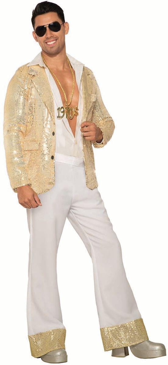 Men's Costume Disco Pants, White 