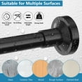 thumbnail image 5 of Shower Curtain Rod 32-75 Inch,Adjustable Spring Tension Stainless Steel Telescoping No Drill Rod for Bathroom,No Slip, No Rust,Black, 5 of 11