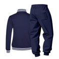thumbnail image 5 of yuCgh Men's Casual Bomber Style Jacket and Jogger Pants Set, Two-Piece Athletic Outfit with Elastic Waist for Urban and Outdoor Wear,Navy L, 5 of 8