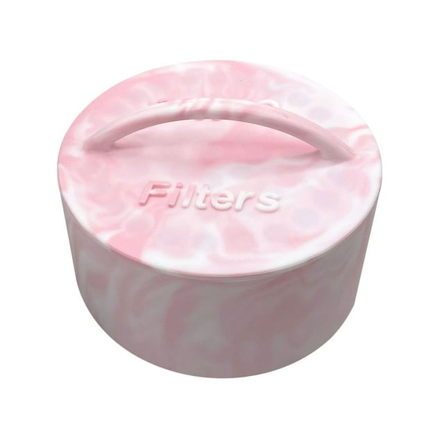 Récipient de Stockage de Filtre à Café en Silicone avec Couvercle Outil de Stockage Multifonction pour Boîte de Rangement de Cuisine Maison Rose Blanc