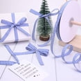 thumbnail image 3 of NOGIS Blue Gingham Ribbon, 0.4 inch x 50Yd Blue and White Thin Crafts Ribbon Buffalo Checker Ribbons for Hair Accessories Picnic School and Birthday Gift Wrapping, 3 of 7