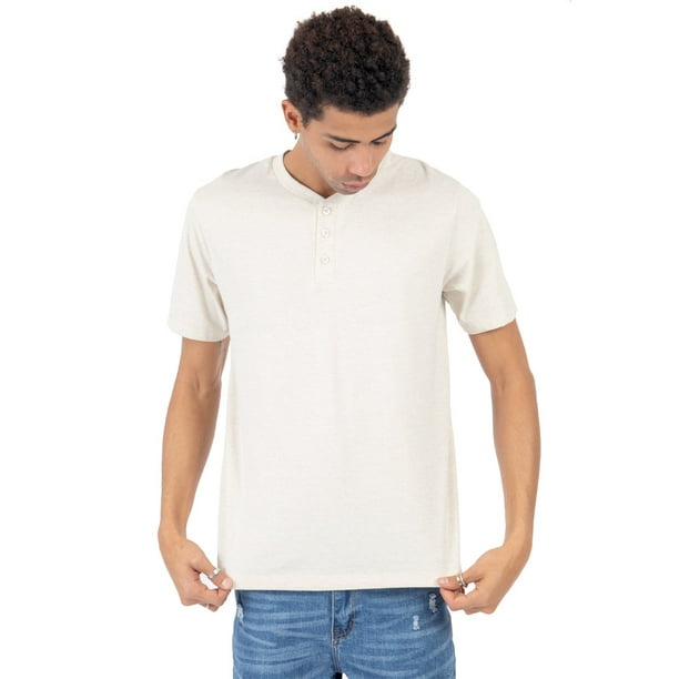 PLAYERA PARA HOMBRE LISA ESTILO HENLEY CON BOTONES