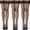 Black, variant on 3-Pack Women's Thigh High Stockings - Lace Trim Fishnet Tights with Silicone Grip (3 Mesh Styles)