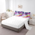 thumbnail image 3 of YST 7pcs Cartoon Unicorn Comforter Set Bed in a Bag, Twin Size, 3D Rainbow Fantasy, 3 of 5