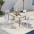 thumbnail image 5 of VECELO 4-Pack Plastic Stackable Dining Chairs, Modern Outdoor Patio Chairs for Restaurant, Poolside and Garden, No Assembly, White, 5 of 15