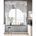thumbnail image 3 of Grey Snowman Christmas Kitchen Curtains Swag Valance for Windows/Bathroom/Cafe, Xmas Tree Ball Winter Snowflake Rod Pocket Drape Panel Swag Curtains Valance for Bedroom/Living Room 56"x36", 3 of 6