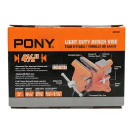 

Pony Jorgenson Pony Jorgenson 24545 Bench Vise 3 in Jaw Opening 4-1/2 in W Jaw 2-5/8 in D Throat Cast Iron Pipe Jaw