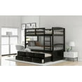 thumbnail image 2 of Twin Size Solid Wood High-Rise Bed Frame with Trundle and Drawers, Espresso (No Box Spring Needed, Sturdy, Easy Assembly), 2 of 16